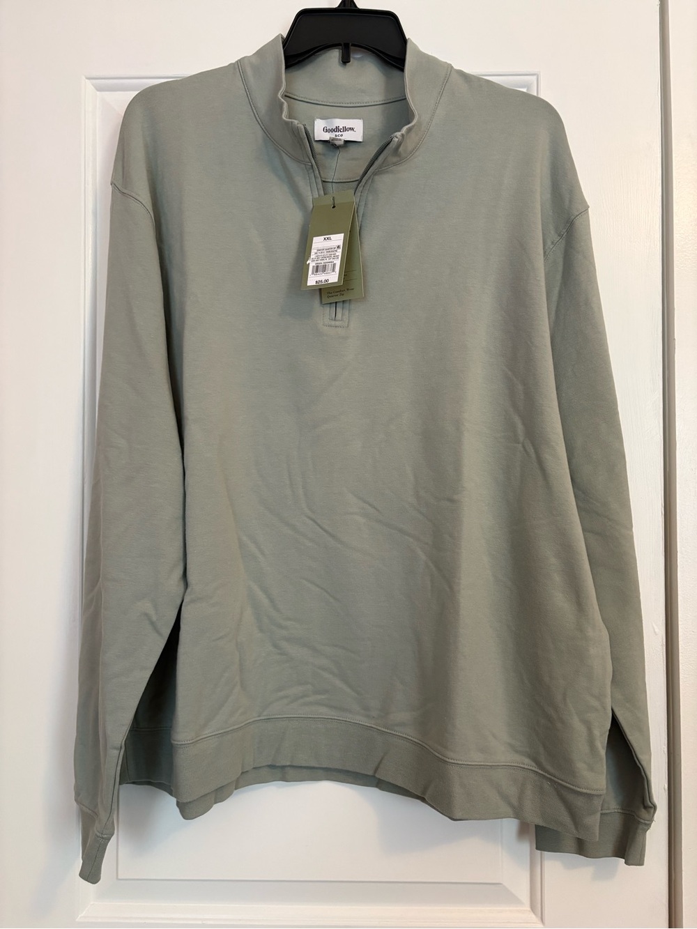 NWT Goodfellow & Co. Sage Green Quarter-Zip Pullover
